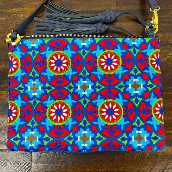 orYANY Grace Embroidered Blue Mosaic Crossbody. Bohemian - Picture 2 of 7